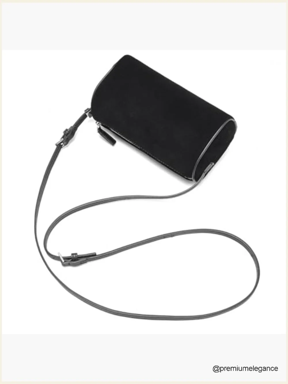 Suede Leather Crossbody Hobo Bag - Small Barrel Purse Women